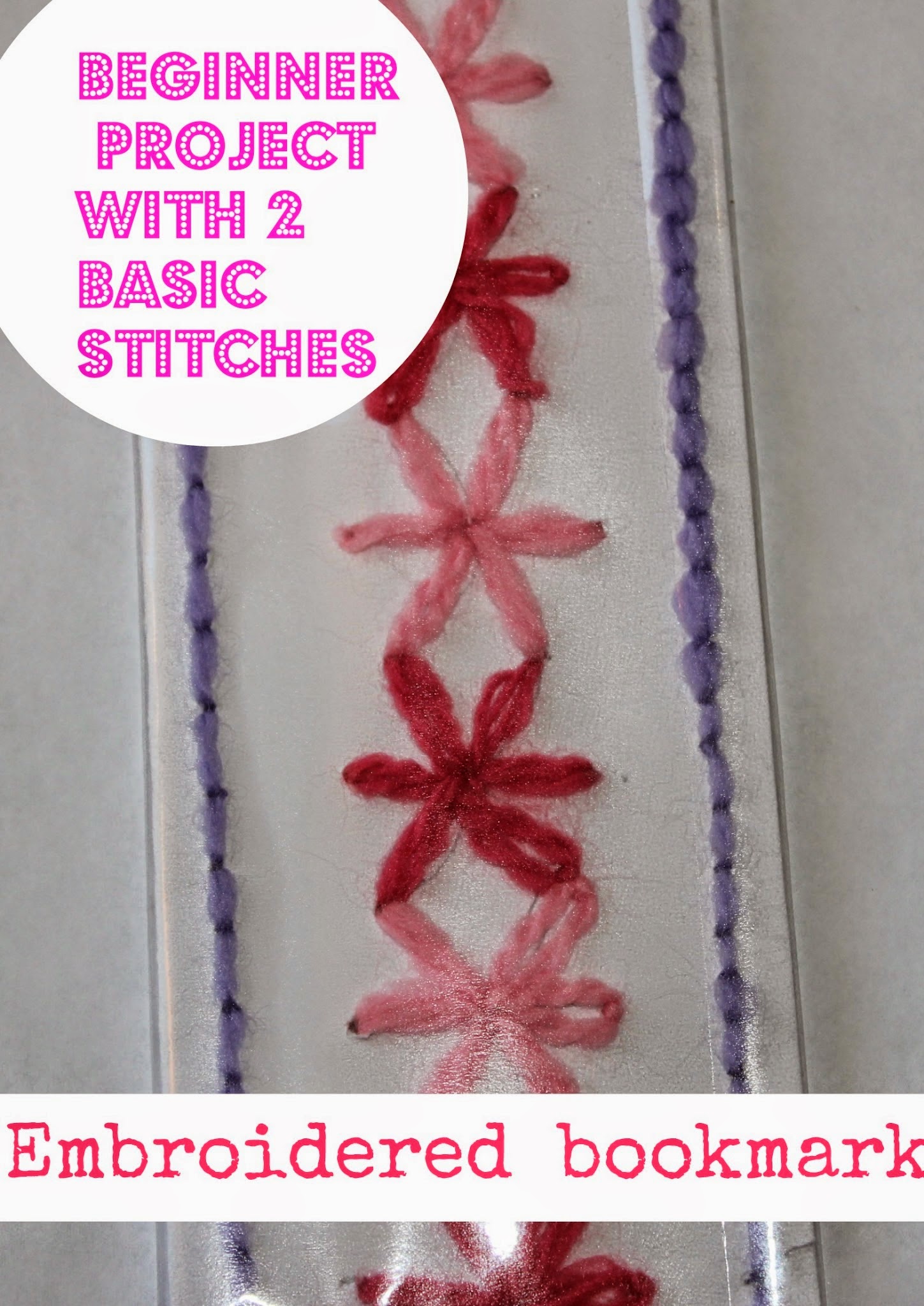 Embroidered bookmark - An easy project for beginners - sparklingbuds