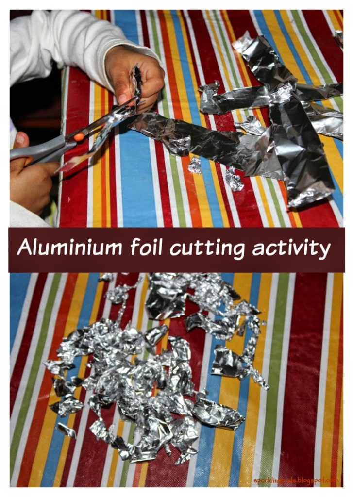 Aluminium foil activity for toddlers