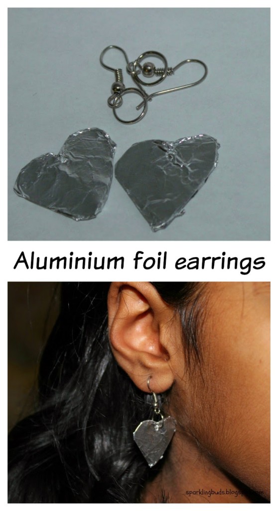 Aluminium foil earrings