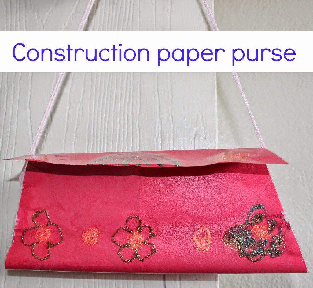 Construction paper purse idea for kids