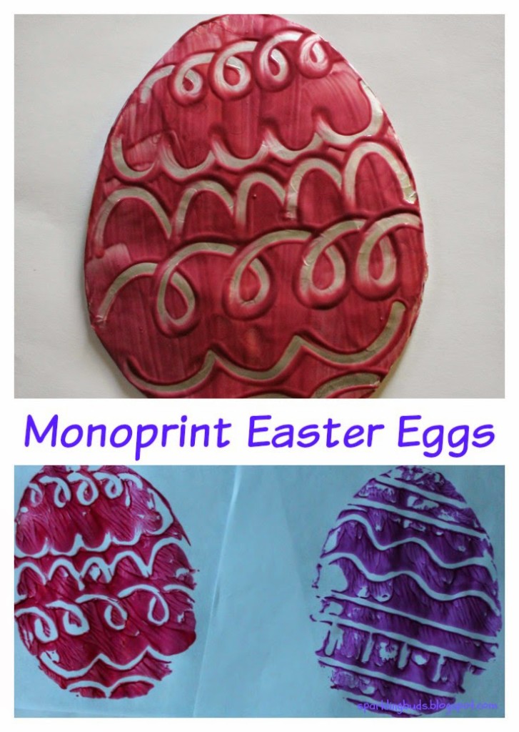 Monoprint technique for Easter decoration