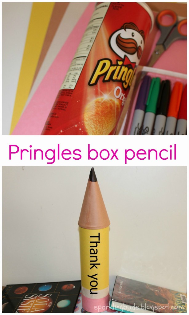 Pringles box recycled pencil