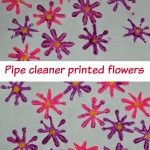 Pipe cleaner printed spring flowers painting