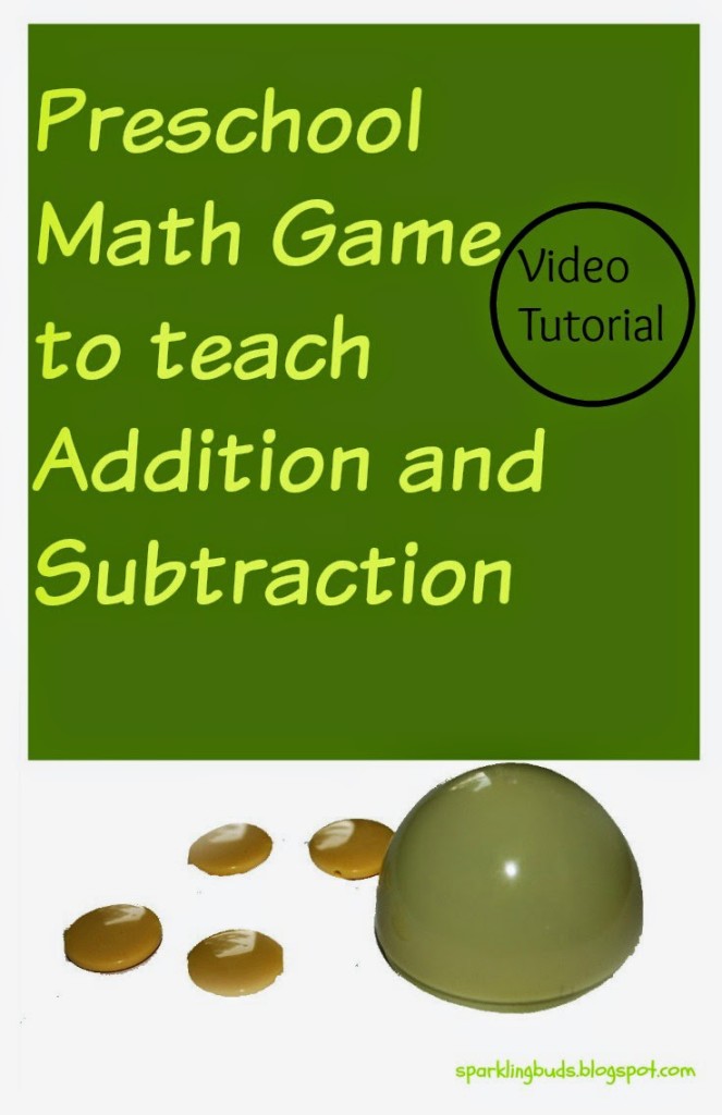 Preschool math game to teach addition and subtraction