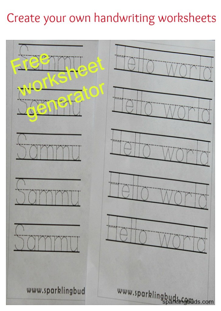 Free handwriting worksheet generator