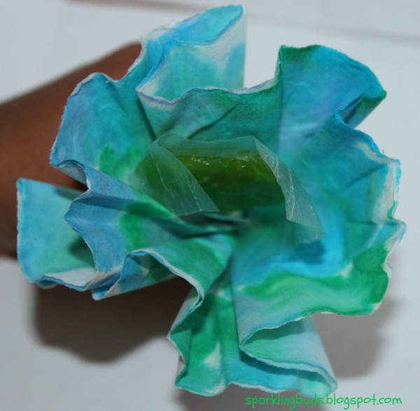 Coffee filter flowers Valentine's day classroom gift idea