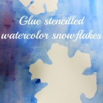 Stencil watercolor painting for kids