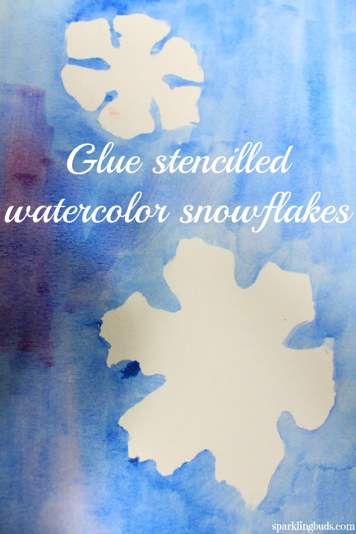 Stencil watercolor painting for kids
