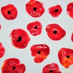 Simple poppy flowers painting with kids