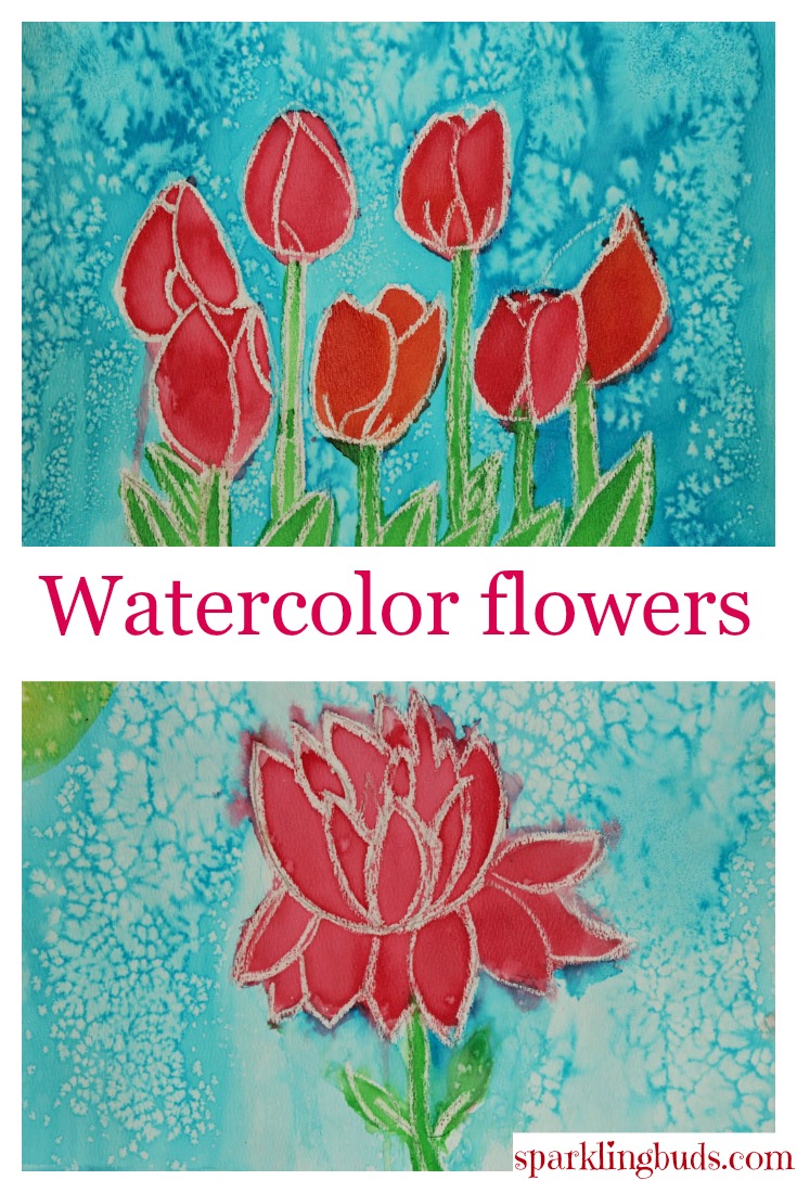 Simple watercolor flowers tutorial