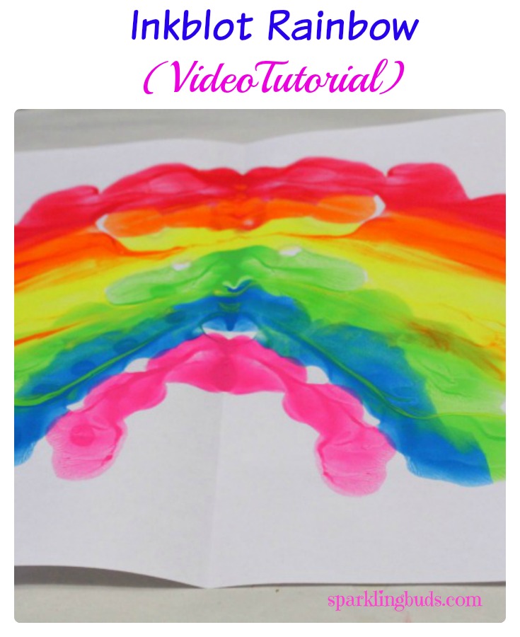 Inkblot rainbow painting technique