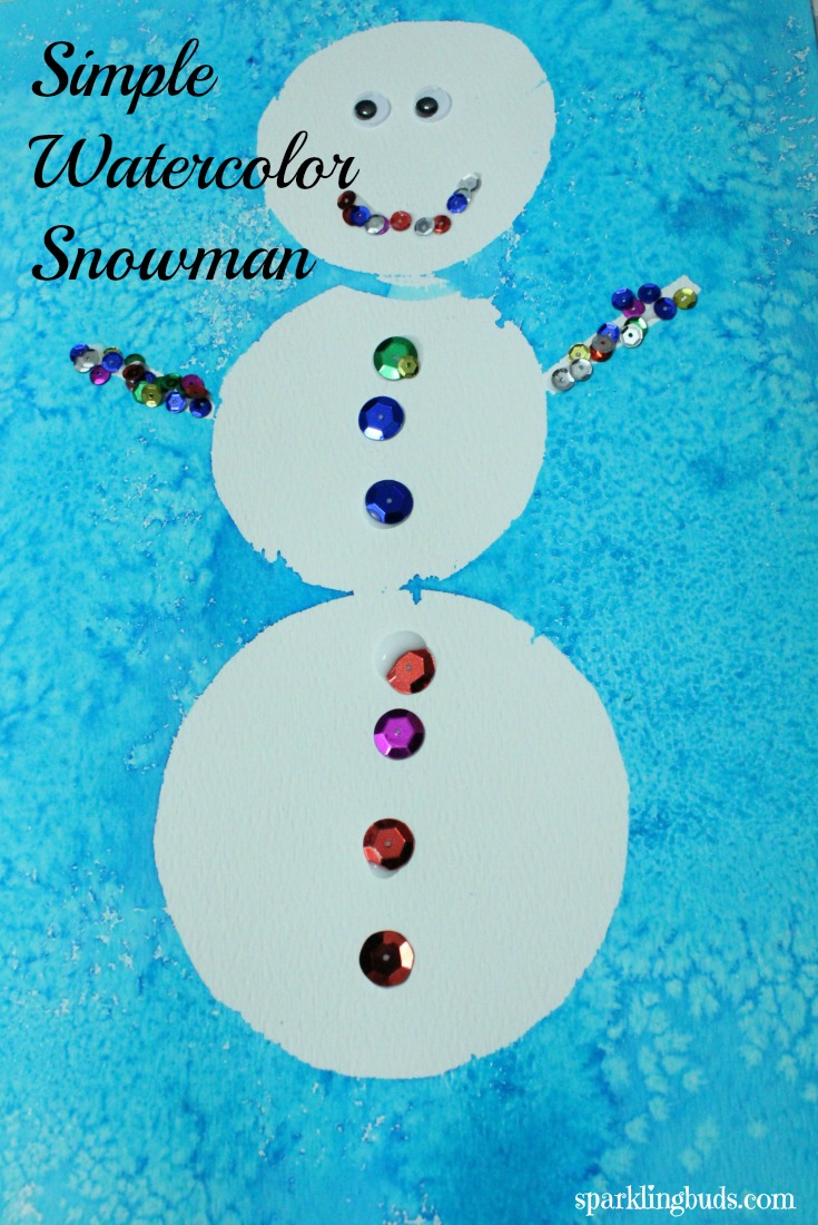 Simple watercolor snowman painting ideas
