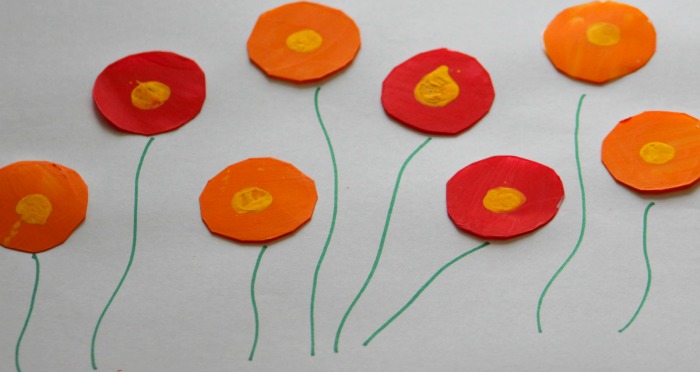 Poppy flowers painting ideas for kids