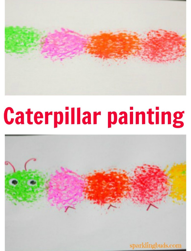 Simple painting idea caterpillar painting